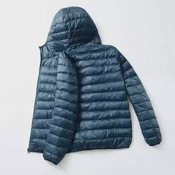 Легкая короткая куртка-пуховик для мужчин 2023 года — зимний стиль, большой размер, воротник-стойка, с капюшоном 3XL