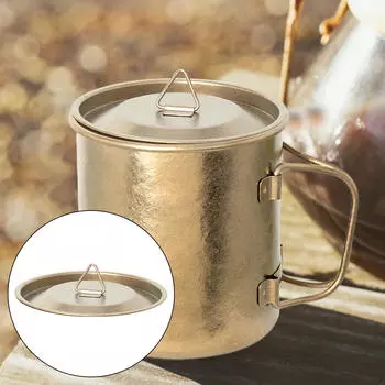 Легкая кружка с титановой крышкой, 85 мм, походный горшок для пеших прогулок на открытом воздухе Pink