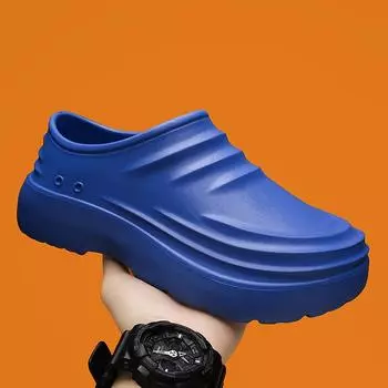 Легкая кухонная обувь, износостойкие рабочие тапочки, мужские тапочки с мягкой подошвой, мужские домашние осенне-летние водонепроницаемые поварские туфли 36-37 бежевый