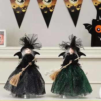 Легкая кукла ручной работы на Хэллоуин, изысканная форма, универсальные украшения для ведьм, реквизит для украшения дома с привидениями чёрный