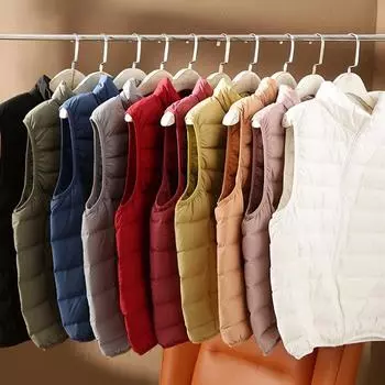 Легкая куртка-пуховик женская 2024 новая зимняя короткая легкая бесшовная жилетка-пуховик куртка большого размера для активного отдыха S белый