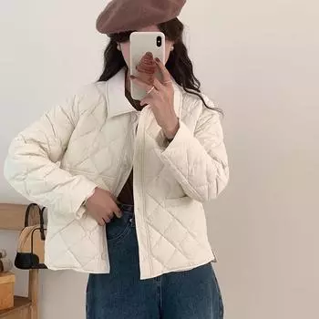 Легкая куртка-пуховик женская 2024 осень-зима короткая свободная 90% белый утиный пух маленькая корейская версия куртка-пуховик average size 90-67.5 kg