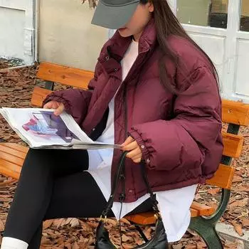 Легкая куртка-пуховик женская, высококачественная женская одежда, новая короткая куртка из утиного пуха корейской версии, женская куртка-пуховик One size (recommended 80-75kg) чёрный