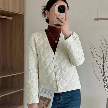 Легкая куртка-пуховик женская, высококачественная женская одежда, новая короткая куртка на утином пуху, фабричное пальто S (Recommendations 80-105) чёрный