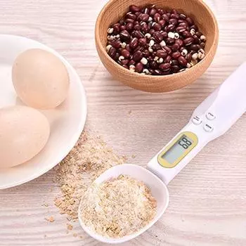 Легкая мерная ложка Низкое энергопотребление Функция блокировки Прочные кухонные весы Мерная ложка белый