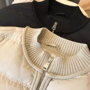 Легкая мягкая и теплая белая куртка на утином пуху женская короткая зимняя 2024 новая средняя и легкая куртка теплая зимняя одежда S бежевый