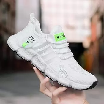 Легкая мужская повседневная обувь, дышащие мужские повседневные кроссовки без шнуровки, Нескользящая мужская обувь на плоской подошве, уличная прогулочная обувь 39 белый