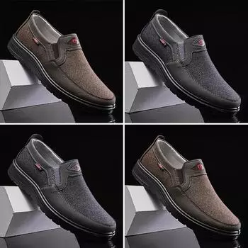 Легкая мужская повседневная обувь Парусиновые туфли Износостойкие нескользящие мужские мокасины Дышащие удобные туфли для вождения Zapato Hombre 39 чёрный