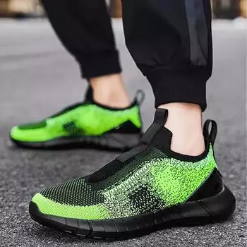 Легкая мужская повседневная обувь, уличная противоскользящая мужская прогулочная обувь, дышащие мужские кроссовки, вулканизированная обувь большого размера на плоской подошве, 2024 г. 39 зелёный