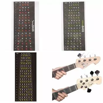 Легкая наклейка на гриф гитары Наклейки на тон гитары Аккорды Музыкальная шкала накладка на гриф 4-string bass