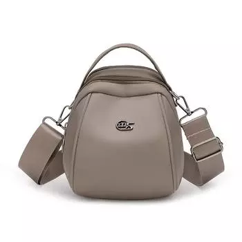Легкая нейлоновая маленькая сумка женская двухслойная на плечо через плечо хаки