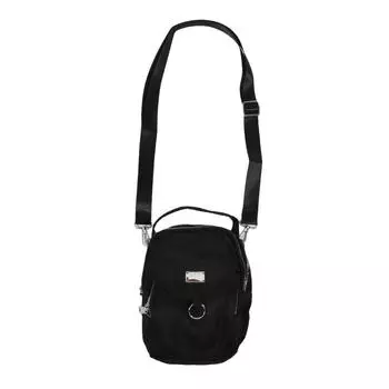 Легкая нейлоновая женская сумка кроссбоди, повседневная мини-сумочка с несколькими отделениями на молнии, сумка со съемным плечевым ремнем One size чёрный