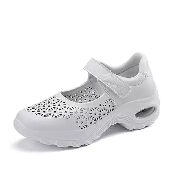 Легкая обувь большого размера, модная универсальная полая обувь Zapatos De Mujer, белые танцевальные туфли для медсестер, дышащие, удобные кроссовки на платформе 35 чёрный