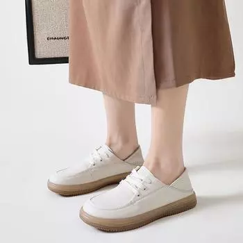 Легкая обувь из воловьей кожи с первым слоем. Женские тонкие новые весенне-осенние женские туфли из мягкой кожи. Женские туфли-лодочки без шнуровки с мягкой подошвой.