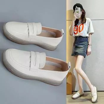 Легкая обувь из воловьей кожи с первым слоем. Женские тонкие новые весенне-осенние женские туфли из мягкой кожи. Женские туфли-лодочки без шнуровки с мягкой подошвой.