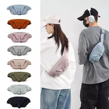 Легкая однотонная маленькая поясная сумка для мужчин и женщин, спортивная сумка через плечо для езды на велосипеде на груди серый