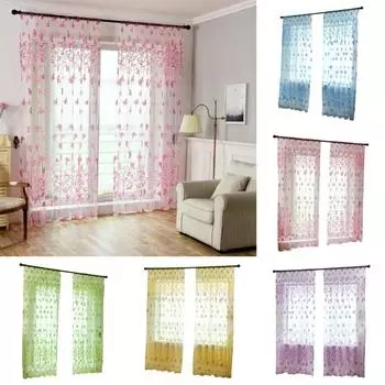 Легкая оконная занавеска с цветком петунии, сквозная марля, украшение для помещения розовый