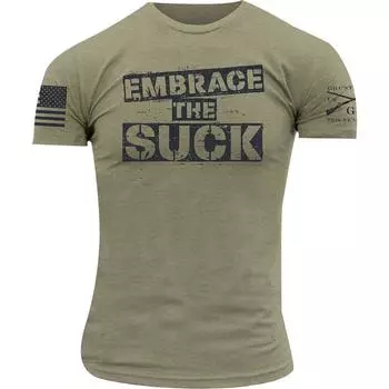 Легкая оливковая футболка унисекс Grunt Style Embrace The Suck S