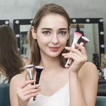 Легкая основа для тонального крема для макияжа Кисть для макияжа «Два в одном» Легкая основа для тонального крема без пудры Кисть для макияжа Плоская кисть для маски для лица One Size чёрный