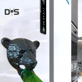 Легкая открывашка для консервных банок, креативная отличная открывалка для бутылок с головой медведя чёрный