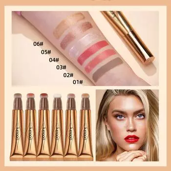 Легкая палочка Liquid Contour Beauty Light, стойкий хайлайтер и бронзатор с прикрепленной подушечкой-аппликатором, легко растушевывается 03