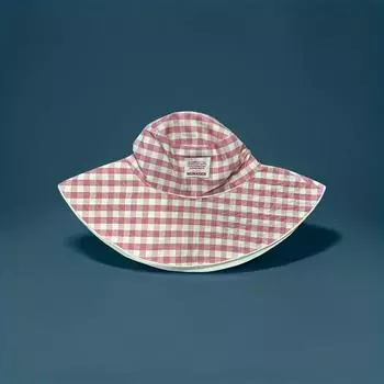 Легкая панама с широкими полями и регулируемым ремешком - Клетчатый узор, Идеально подходит для весны и лета, Ручная стирка, Стильный аксессуар для улицы