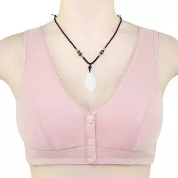 Легкая передняя пряжка с кружевной кромкой, нижнее белье для среднего и пожилого возраста, женский хлопковый жилет, стильный бюстгальтер без стального кольца, нижнее белье для женщин 36