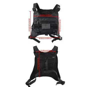 Легкая передняя сумка для мотоцикла на грудь, сумка для велоспорта, дорожная сумка для бега, износостойкая сумка для груди чёрный