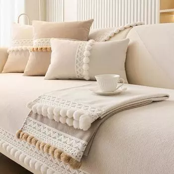 Легкая подушка для дивана из синели, роскошная нескользящая подушечка для волос, кремовый стиль, чехол для полотенца, простой современный универсальный чехол для четырех сезонов, не царапающий 70*70