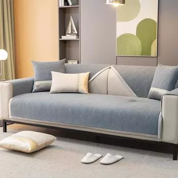 Легкая подушка для дивана из синели, роскошный современный высококачественный чехол на четыре сезона, универсальный нескользящий чехол для дивана, полотенце, простой тканевый чехол для подушки сиденья 70*70cm