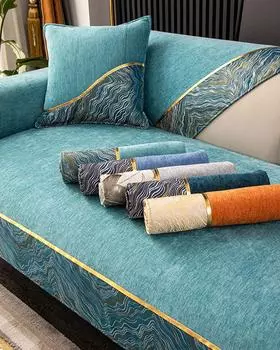 Легкая подушка для дивана, роскошная современная подушка, чехол для дивана, чехол из синели, ткань для дивана, полотенце, универсальная нескользящая подушка на четыре сезона 70*70