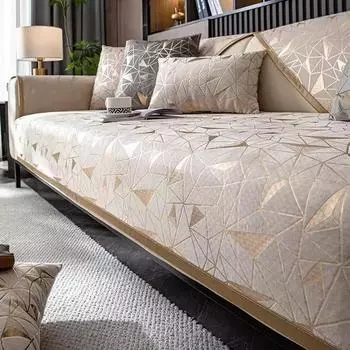 Легкая подушка для дивана в роскошном стиле, высококачественная подушка из шенилла с бронзовым эффектом, универсальный нескользящий чехол для дивана Four Seasons 70x70cm белый