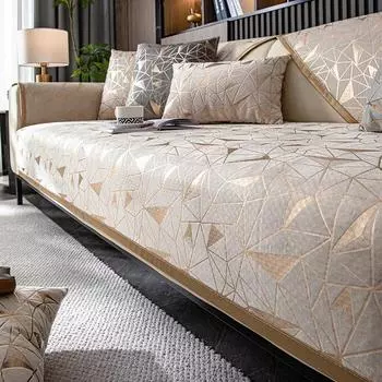 Легкая подушка для дивана в роскошном стиле, высококачественная подушка из шенилла с бронзовым эффектом, универсальный нескользящий чехол для дивана Four Seasons 70x70