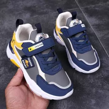 Легкая повседневная детская обувь, модная детская обувь из искусственной кожи, мягкие нескользящие кроссовки для детей, кроссовки для мальчиков и девочек 36 красный