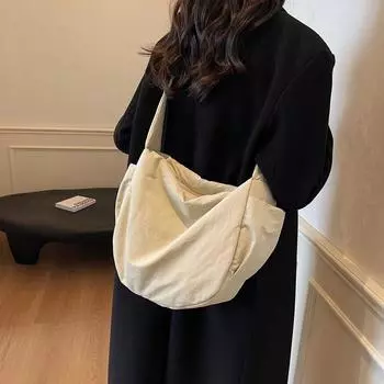 Легкая повседневная холщовая сумка для женщин, большая вместимость, однотонная сумка-мессенджер для женщин, универсальная сумка-ниша, сумка-пельмень розовый