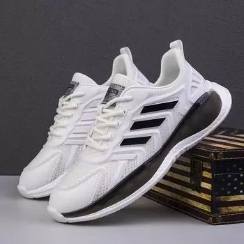 Легкая повседневная обувь с мягкой подошвой, весна 2023, новые модные трендовые кроссовки, мужская обувь на подошве из попкорна 39 белый