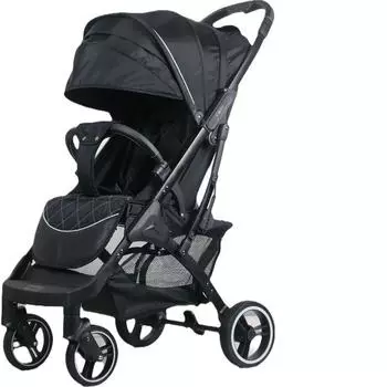 Легкая прогулочная коляска BB: Складывание одной кнопкой, амортизация, регулируемое сиденье для сидения или лежания. чёрный
