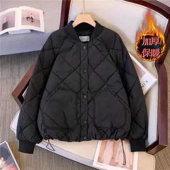 Легкая пуховая стеганая одежда женская 2024 новая стеганая куртка осень и зима маленькая короткая стеганая одежда бейсбольная куртка M recommends 85-50 kg