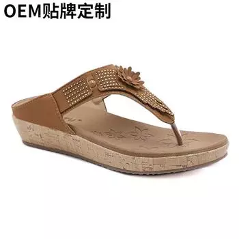 Легкая японская женская обувь, удобные тапочки на танкетке и платформе с цветочным принтом 36