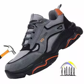 Легкая рабочая обувь, рабочие ботинки с защитой от ударов, обувь со стальным носком, мужские защитные кроссовки для работы, рабочая и защитная обувь с защитой от ударов 36