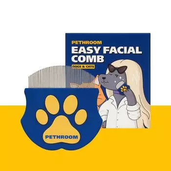 Легкая расческа для лица для собак и кошек с круглой головкой и расческой для глаз и ягодиц 1P