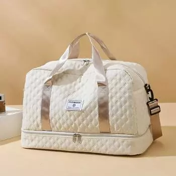 Легкая ромбическая решетчатая дорожная сумка Dufile большой емкости спортивная фитнес-сумка для хранения с багажным ремнем портативная сумка для выходного дня розы красного