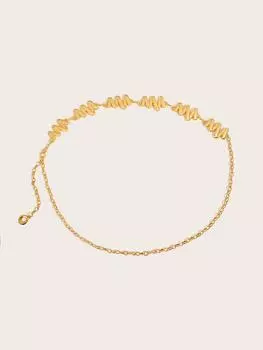 Легкая роскошь Цепочка на талию Гусеница Женская Нишевая текстура Ретро Металлическая цепочка для ремня Аксессуары Ретро