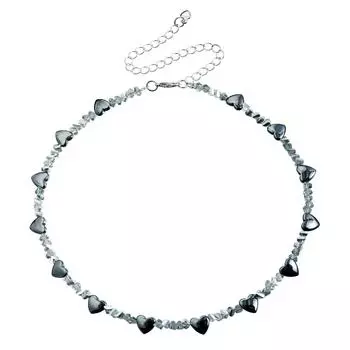 Легкая Роскошь Черный Желчный Камень Любовь Стекло Кристалл Ключичная Цепочка Премиальное Ожерелье
