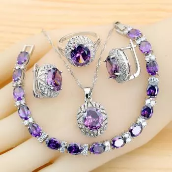 Легкая роскошь циркон инкрустированные ювелирные изделия клипса для ушей кольцо браслет ожерелье подарок на День матери 6