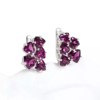 Легкая роскошь, драгоценный камень июня, натуральный гранат, серебряные серьги, красивые модные женские украшения, наряды на годовщину и банкет M фиолетовый