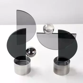 Легкая роскошь геометрический хрустальный шар парус скульптура украшения модель комнаты кабинета дома прихожей старинная полка мягкие украшения short