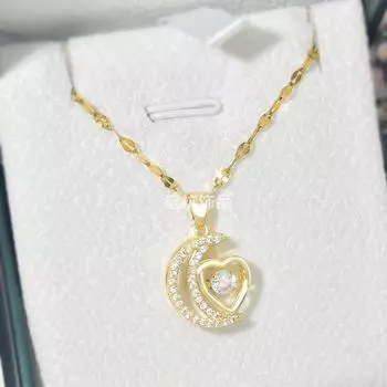 Легкая Роскошь Луна Любовь Умное Ожерелье Женское Высококлассный Дизайн Свежее И Универсальное Микро-Инкрустированное Ожерелье-Цепочка На Ключицу С Ювелирными Изделиями