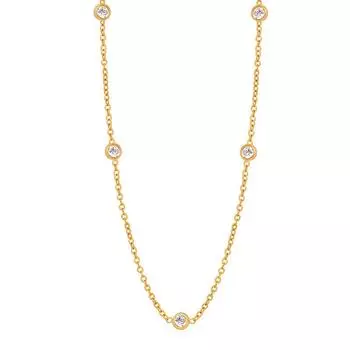 Легкая Роскошь Мода Инкрустированный Цирконий Клип Бусина Цепочка Ожерелье Ниша Титан Сталь Позолоченный Универсальный Милая Девушка Личность Темперамент Женщина