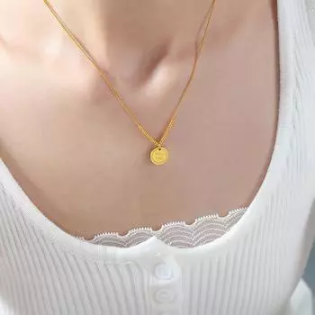 Легкая Роскошь Мода Lucky Lace Круглый Бренд Подвеска Маленький Стальной Шар Дизайн Титан Стальное Ожерелье Ювелирные Изделия